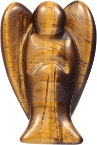 Zu sehen ist das AZ Produktbild: Amogeeli Tigerauge Stein Handschmeichler Kristall Engel Figur
